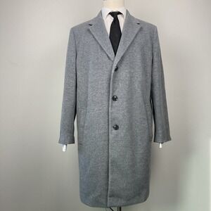 Tommy Hilfiger Addison Wool Blend Trim Fit Men's Overcoat 44R F01002